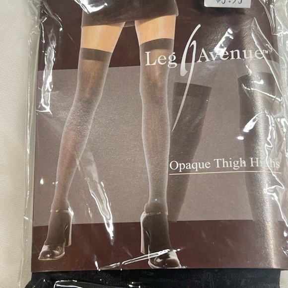 Coquette Plaid w/Ribbon Bra Set & Opaque Bk Thigh highs NWT Med - Picture 5 of 7